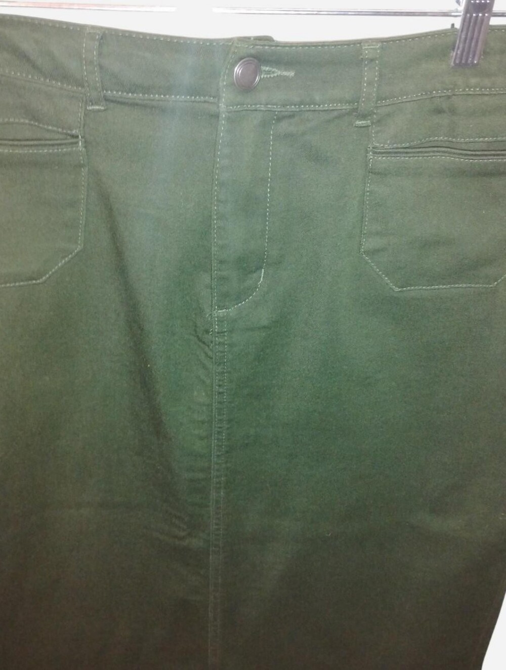 Christopher & Banks Olive Green Utility Midi Skirt - Size 8